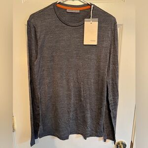 Icebreaker Men’s Sphere II LS Tee Size Small in Midnight Navy Heather Colorway